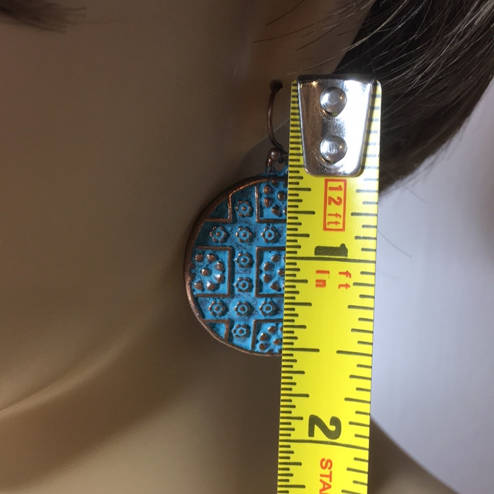 Patina Round Earrings - Picture 7 of 9